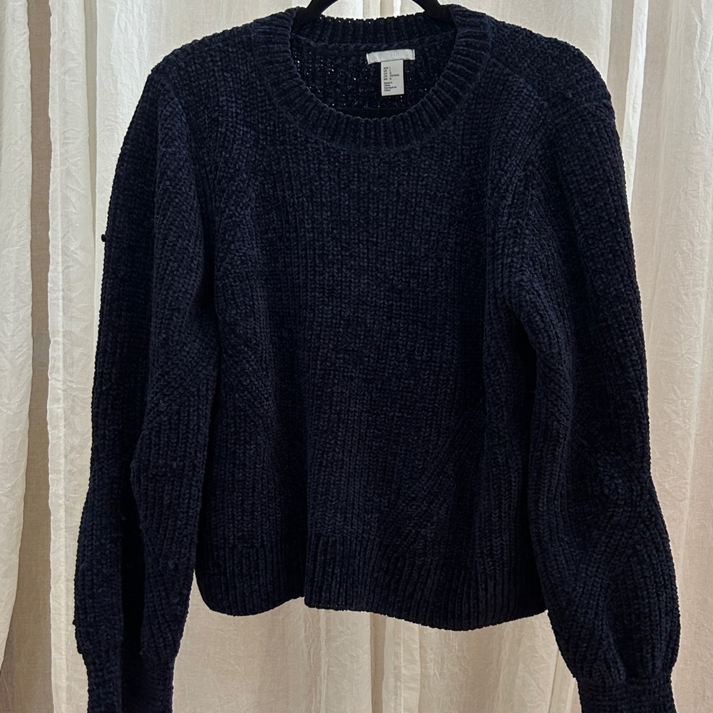 Women's Navy Chenille Sweater